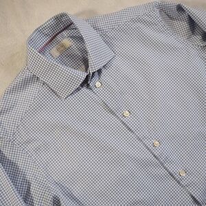Eton Contemporary Sz 41/16 Light Blue and White Micro-Pattern Dress Shirt
